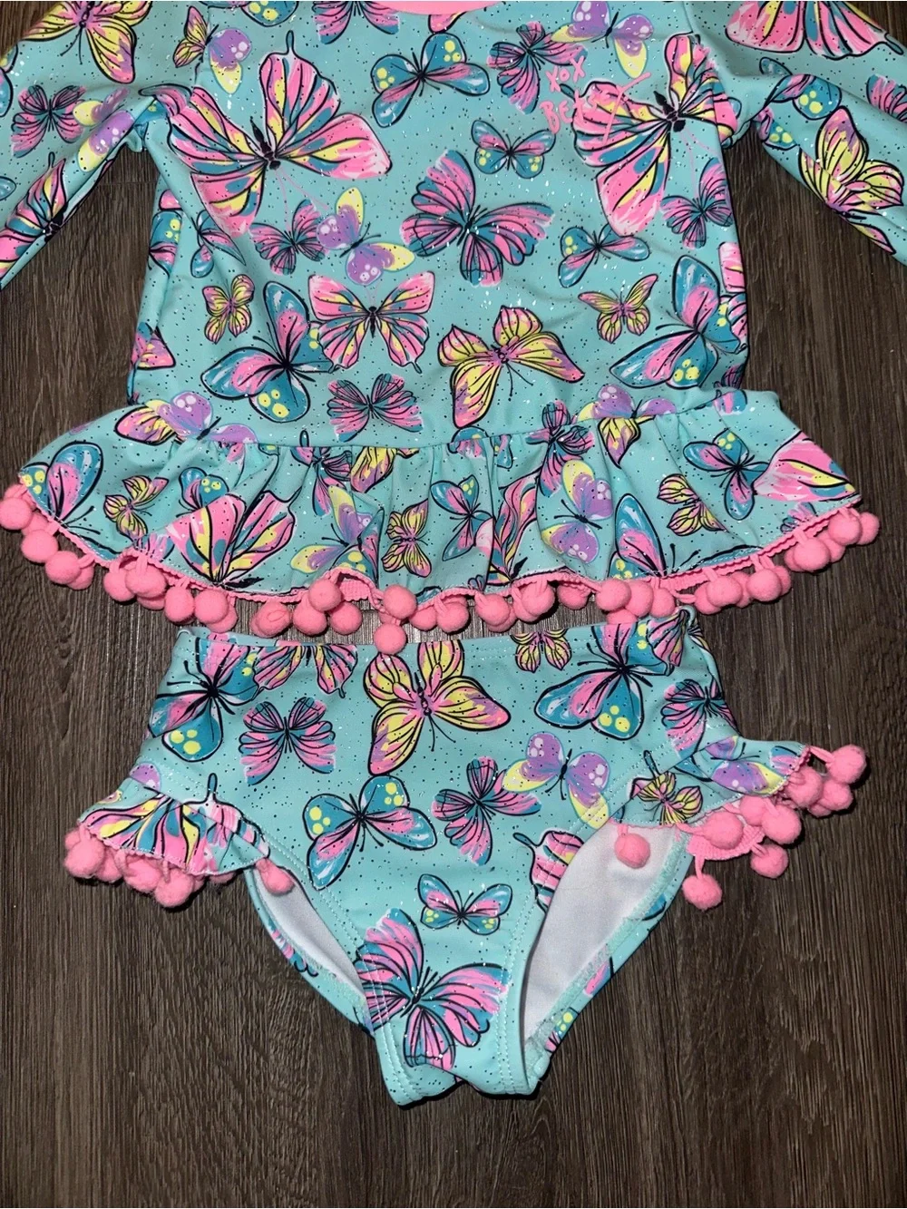 Betsey Johnson Butterfly rashguard swimsuit